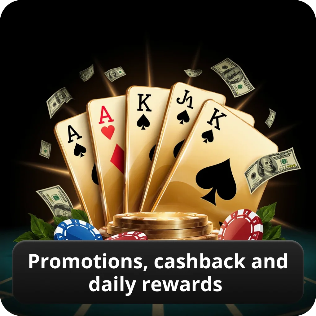 Promotions, cashback and daily rewards